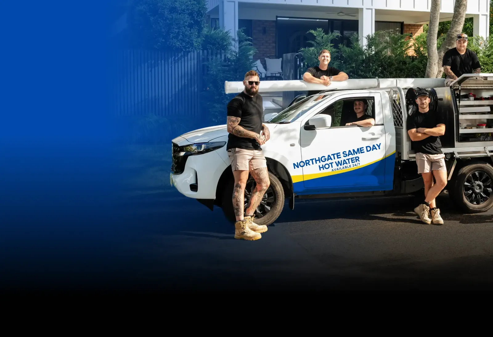 Northgate Same Day Hot Water team with the ute